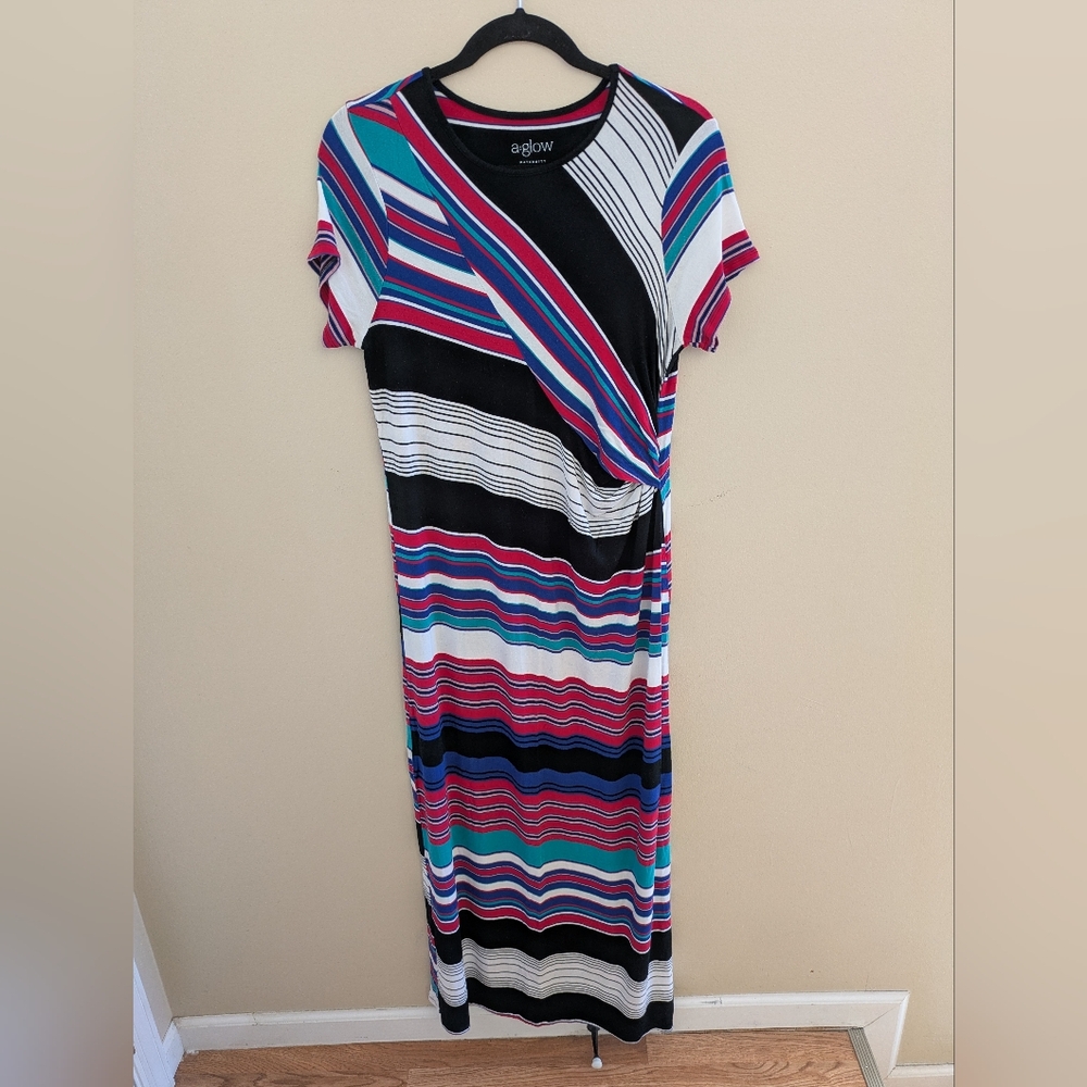 🤰 A:Glow Multicolor Maternity Maxi Dress